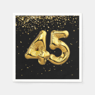 Serviette En Papier Huile D'Or 45 Ballons Et Serviettes Confetti