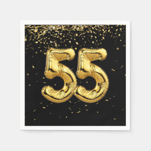 Serviette En Papier Huile D'Or 55 Ballons Et Serviettes Confetti