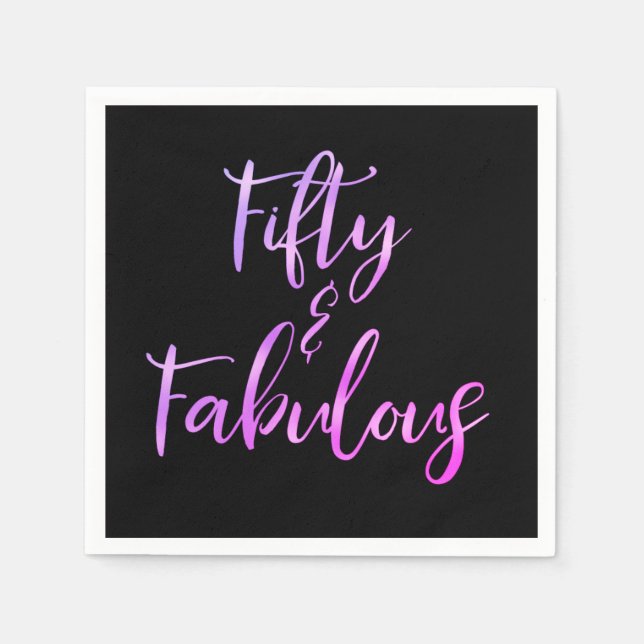 Serviette En Papier Huile rose et violet Cinquante et fabuleux (Devant)