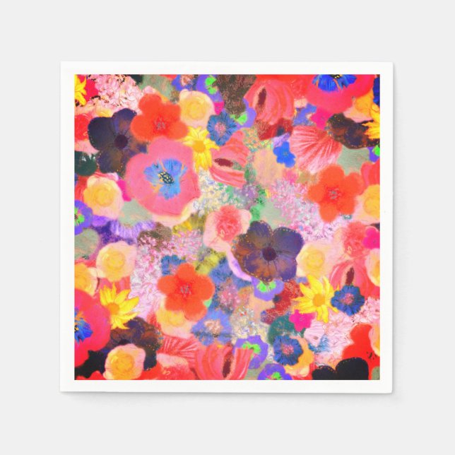 Serviette En Papier Huiles de fleurs (Devant)