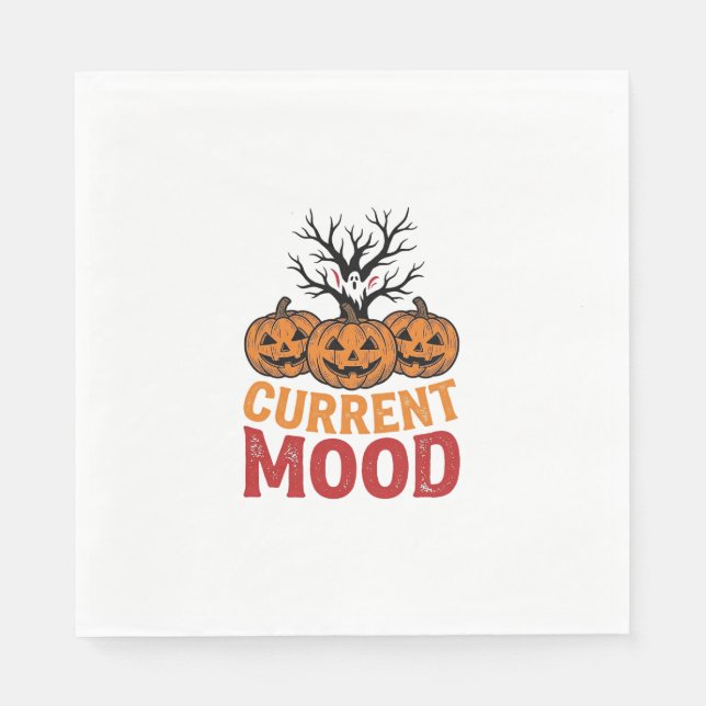 Serviette En Papier Humeur actuelle Halloween Citrouille Conception de (Devant)
