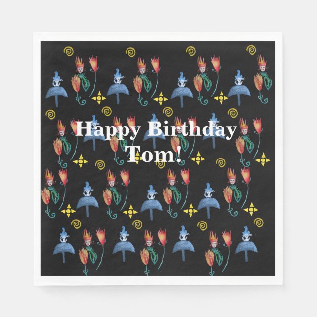 Serviette En Papier Humeur de printemps lunaire (Devant)