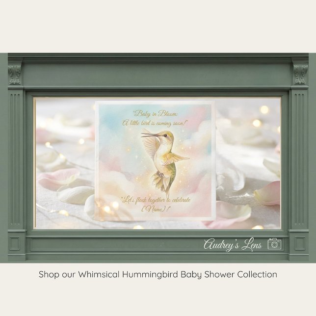 Serviette En Papier Hummingbird Baby Shower Napkins | Pastel Sky Sky (Créateur téléchargé)