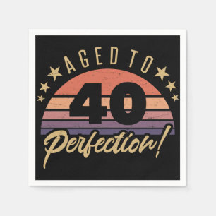Serviette En Papier Humour d'anniversaire Retro 40th