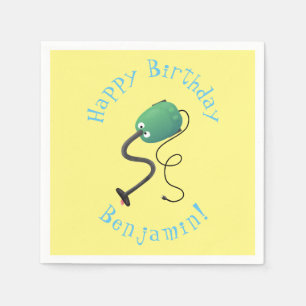 Serviette En Papier Humour de dessin animé de l'aspirateur mignon