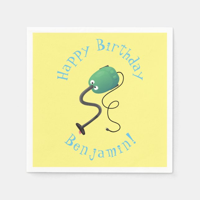 Serviette En Papier Humour de dessin animé de l'aspirateur mignon (Devant)