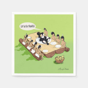 Serviette En Papier Humour foncé drôle Amérindien Thanksgiving
