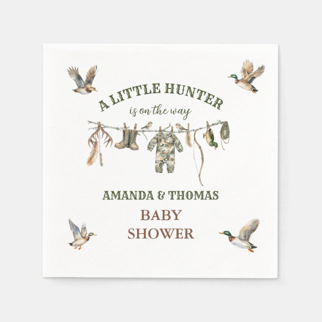 Serviette En Papier Hunting Boy Baby Shower  (Devant)