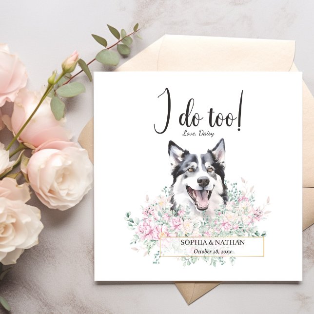 Serviette En Papier Husky Chien Mariage Cocktail Napkins (Créateur téléchargé)