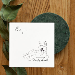 Serviette En Papier Husky Dog Cocktail mariages serviettes