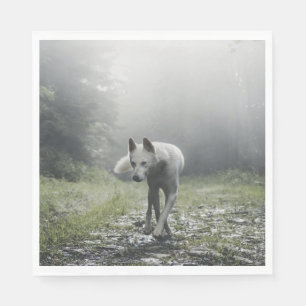 Serviette En Papier Husky Sibérien Blanc