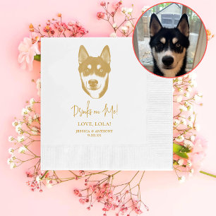 Serviette En Papier Husky Sibir Chien Boissons personnalisées sur moi