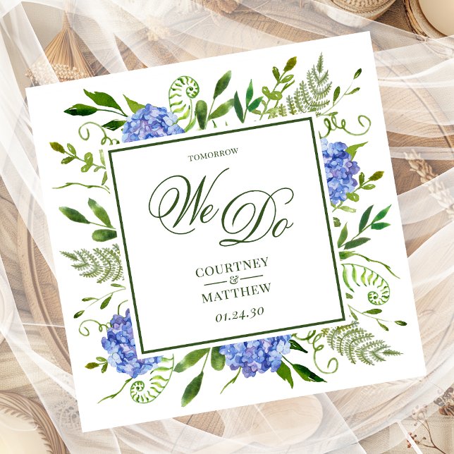 Serviette En Papier Hydrangea Bleu Demain Nous Faisons (Créateur téléchargé)