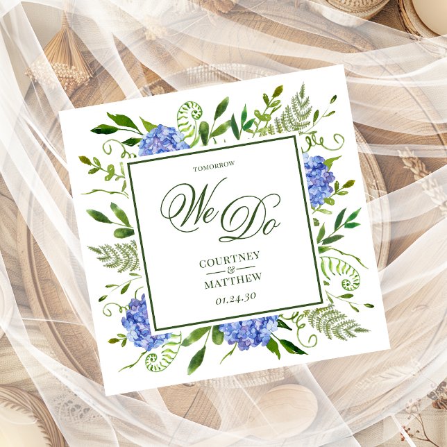 Serviette En Papier Hydrangea Bleu Demain Nous Faisons Cocktail (Créateur téléchargé)
