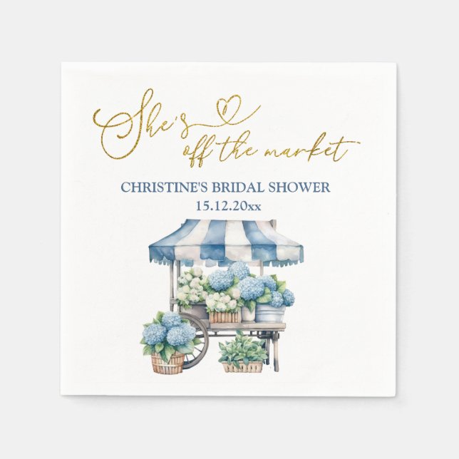Serviette En Papier Hydrangea Bleu Elle est retirée du Marché Baby Sho (Devant)