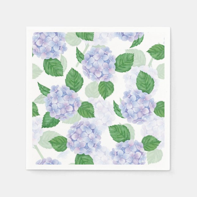 Serviette en papier Hydrangea Bleu, Fournitures de (Devant)