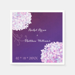 Serviette En Papier Hydrangea Blooms Plum Mariage