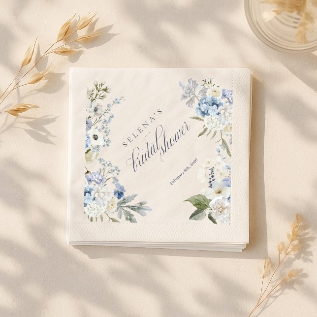 Serviette En Papier Hydrangea Carte de remerciements | Mondial de la M (Créateur téléchargé)