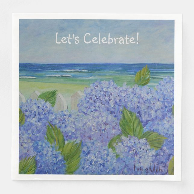 Serviette En Papier Hydrangea Fêtons (Devant)