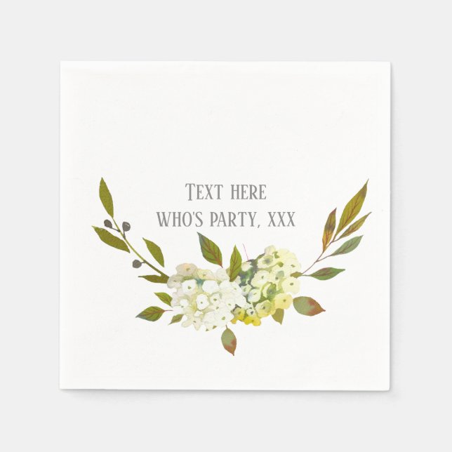 Serviette En Papier Hydrangea fleur de printemps blanche (Devant)