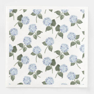 Serviette En Papier Hydrangea Fleurit Bleu Aquarelle Florale