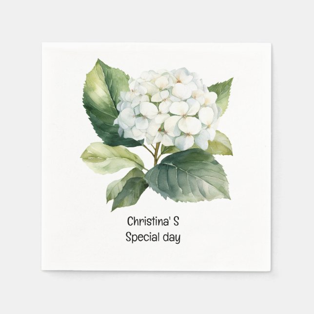 Serviette En Papier Hydrangea fleurs flore fleuriste amant aquarelle (Devant)