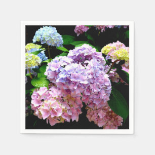 Serviette En Papier Hydrangea garden, rose, bleu, purple floral