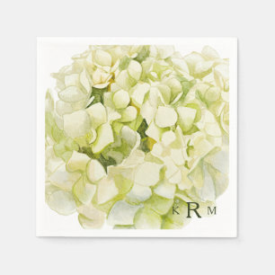 Serviette En Papier Hydrangea Monogram Cocktail Napkins