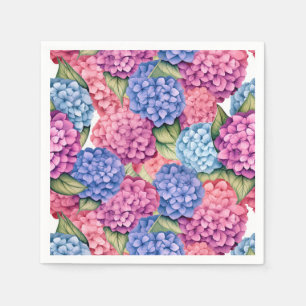 Serviette en papier Hydrangea rose, douche de mari