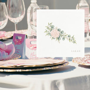 Serviette En Papier Hydrangea rose eau cocktail de douche aquarelle ro