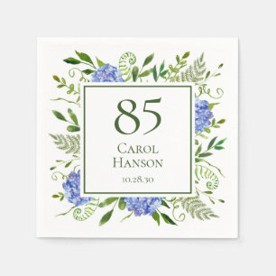 Serviette En Papier Hydrangeas bleues pour 85e anniversaire