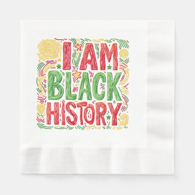 Serviette En Papier I Am Black History - Black Activisme (Devant)