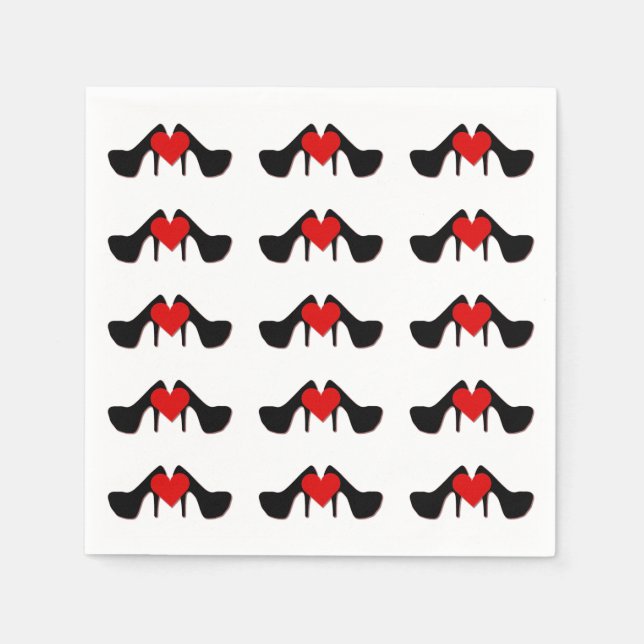 Serviette En Papier I Chaussures de coeur Motif serviettes (Devant)