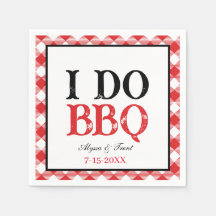 I DO BBBQ Red En vichy Barbeque Papier Napkin