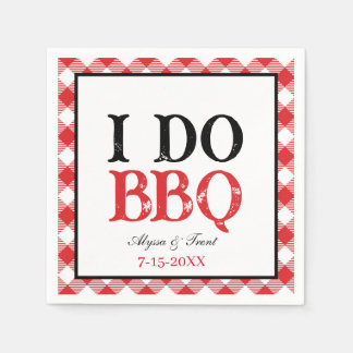 Serviette En Papier I DO BBBQ Red En vichy Barbeque Papier Napkin