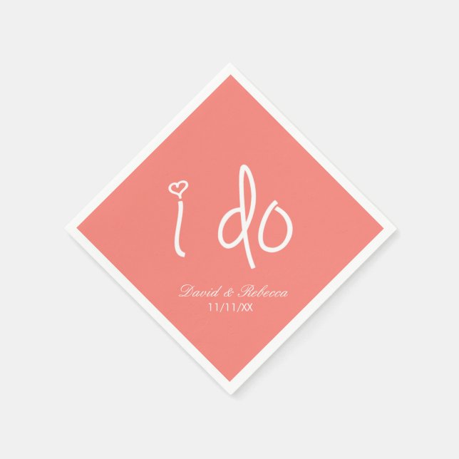 Serviette En Papier i do - corail rose (Coin)