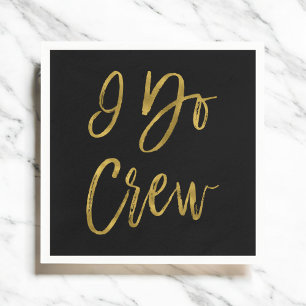 Serviette En Papier I Do Crew Faux Gold Foil et Black avec coeur