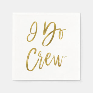 Serviette En Papier I Do Crew Faux Gold Foil et White