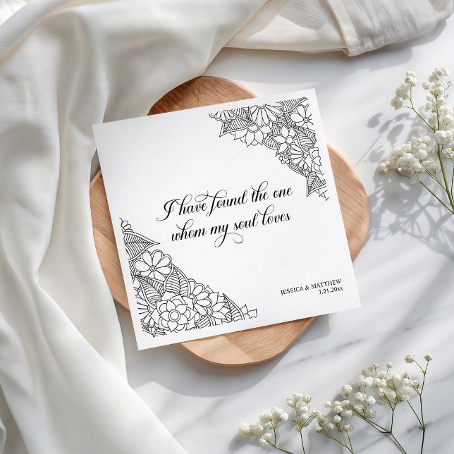 Serviette En Papier I Have Found theBlack and White Floral  (Créateur téléchargé)