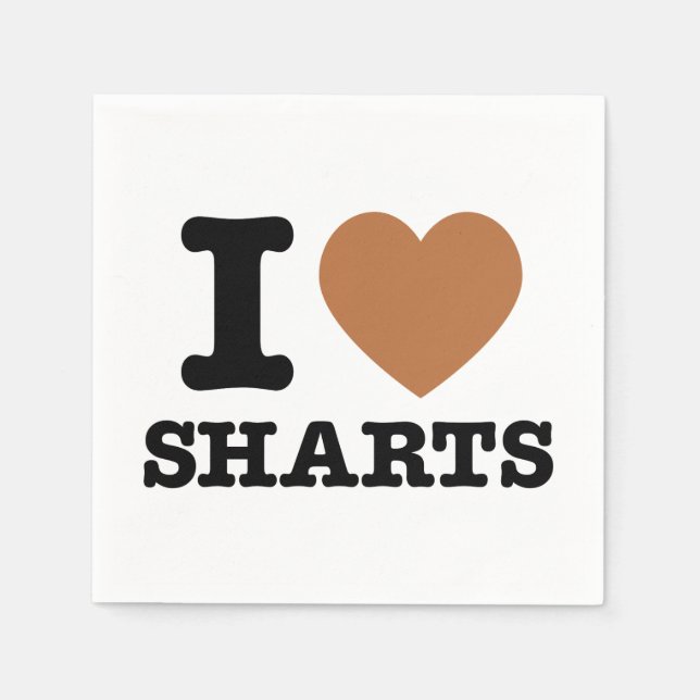 Serviette En Papier I Heart Sharts Funny Graphic (Devant)