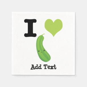 Serviette En Papier I Heart Zucchini Cute Kawaii Zucchini