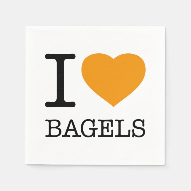 SERVIETTE EN PAPIER I LOVE BAGELS (Devant)
