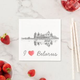 Serviette En Papier I Love Belarus Mir Castle Architecture М и р с к и
