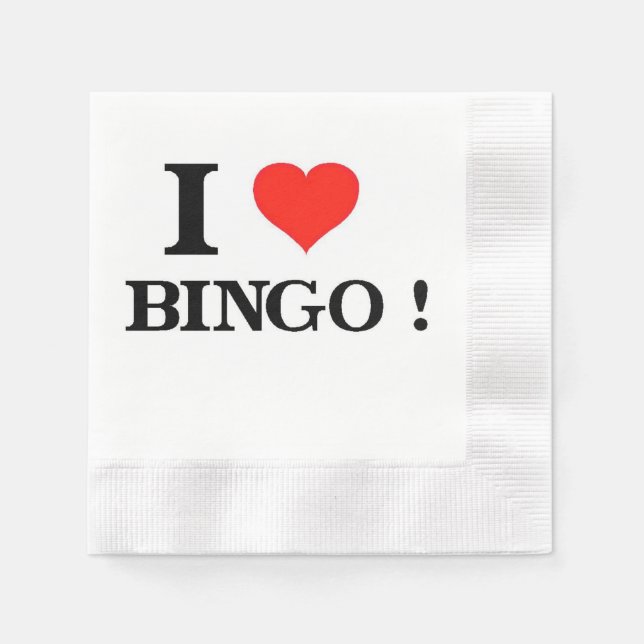 Serviette En Papier I Love Bingo (Devant)