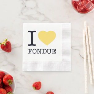 SERVIETTE EN PAPIER I LOVE FONDUE