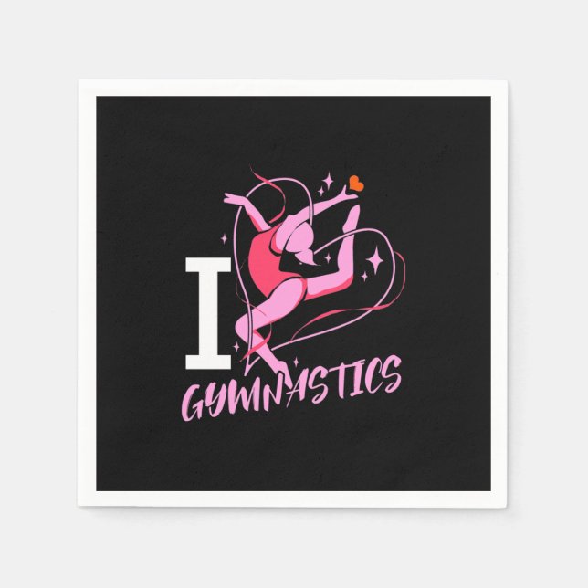 Serviette En Papier I Love Gymnastique (Devant)