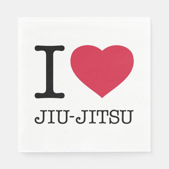 SERVIETTE EN PAPIER I LOVE JIU JITSU (Devant)