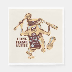 SERVIETTE EN PAPIER I LOVE PEANUT BUTTER