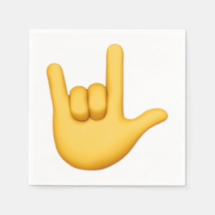 Serviette En Papier I Love You Hand Sign - Emoji