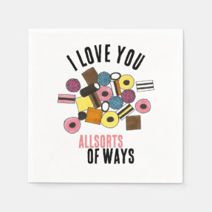 Serviette En Papier I Love You Licorice Allsports Valentine's Day Cand